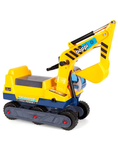 D64-9FD-F29,Jucarie Excavator Ride On, Boppi, cu cabina rotativa si casca de protectie
