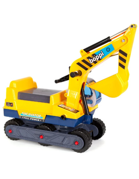 D64-9FD-F29,Jucarie Excavator Ride On, Boppi, cu cabina rotativa si casca de protectie