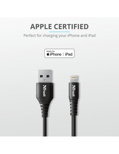 Cablu incarcare Trust Ndura USB to Lightning Cable 1m,TR-23566