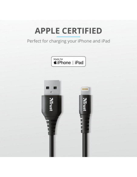 Cablu incarcare Trust Ndura USB to Lightning Cable 1m,TR-23566