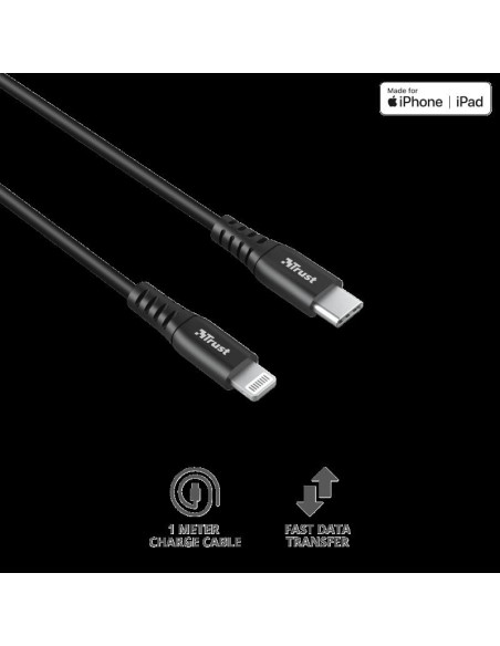 Cablu incarcare Trust Ndura USB-C to Lightning Cable 1m,TR-23569