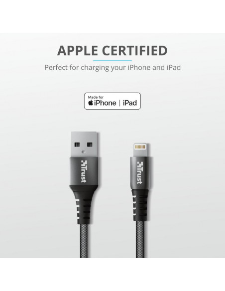 Cablu incarcare Trust Keyla Extra-Strong USB To Lightning Cable