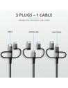 Cablu incarcare Trust Keyla Extra-Strong 3-In-1 USB Cable
