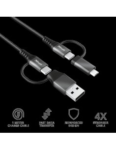 Cablu incarcare Trust Keyla Extra-Strong 4-In-1 USB Cable 1m
