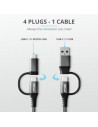 Cablu incarcare Trust Keyla Extra-Strong 4-In-1 USB Cable