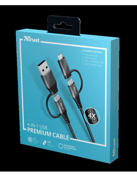 Cablu incarcare Trust Keyla Extra-Strong 4-In-1 USB Cable