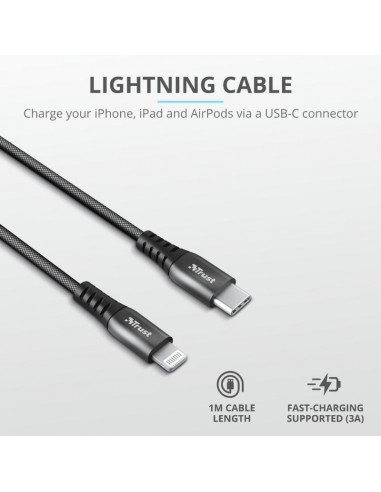 Cablu incarcare Trust Keyla Extra-Strong USB-C To Lightning