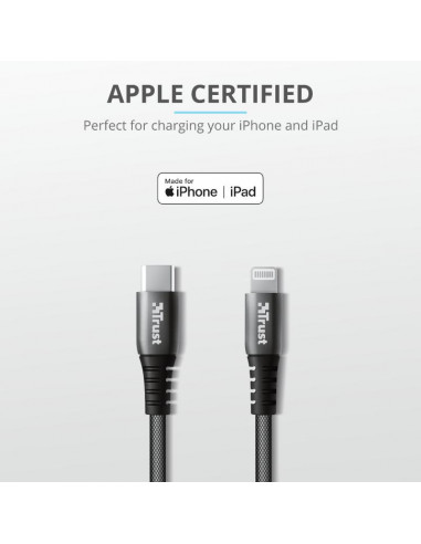 Cablu incarcare Trust Keyla Extra-Strong USB-C To Lightning