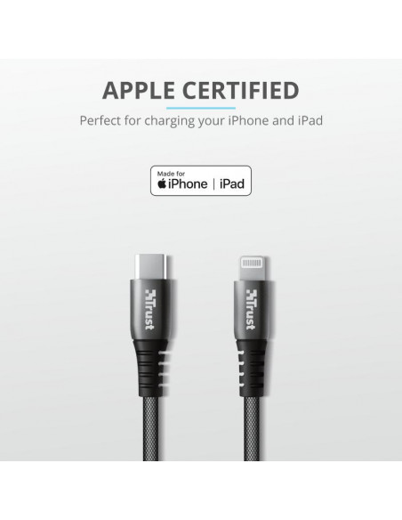 Cablu incarcare Trust Keyla Extra-Strong USB-C To Lightning