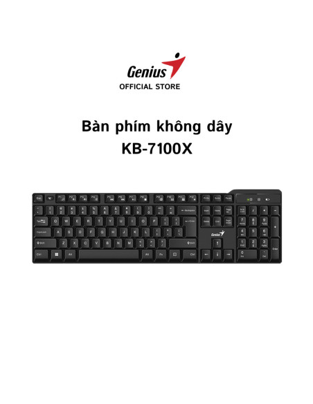 TASTATURA GENIUS wireless, multimedia, 104 taste + 12 taste multimedia (functii),  USB, negru, "KB-7100X" "31320001400"