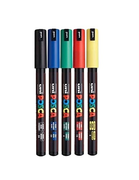 Set 5 markere UNI POSCA PC-1MR 0.7 mm, POS21-PC1MR