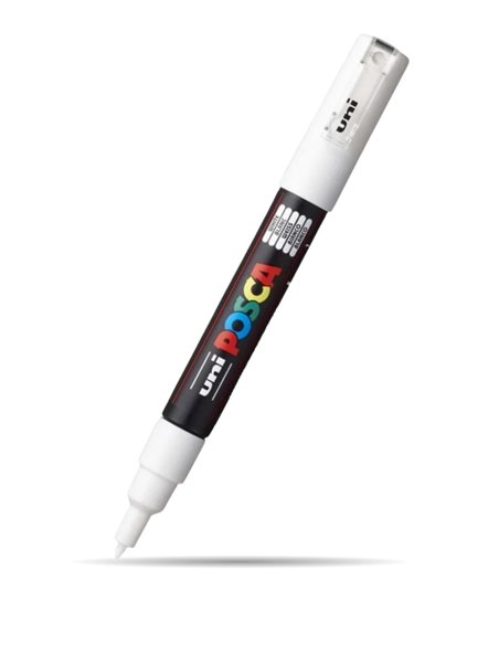 Marker UNI Posca PC-1M, varf 0.7 - 1 mm, Alb