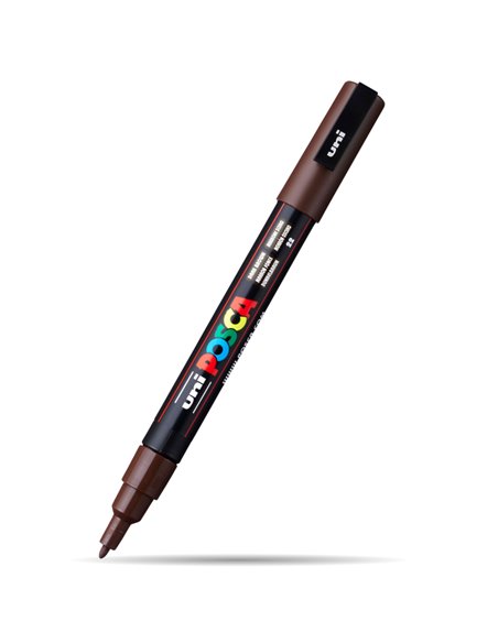 Marker UNI Posca PC-3M, varf 0.9 - 1.3 mm, Maro Inchis/Dark brown