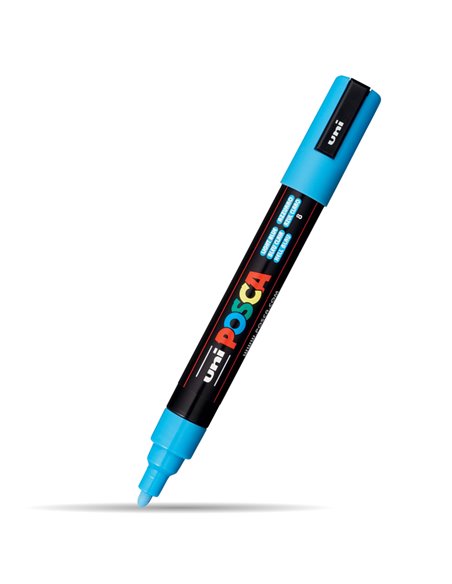 Marker UNI Posca PC-5M, 1.8 - 2.5 mm, Albastru deschis