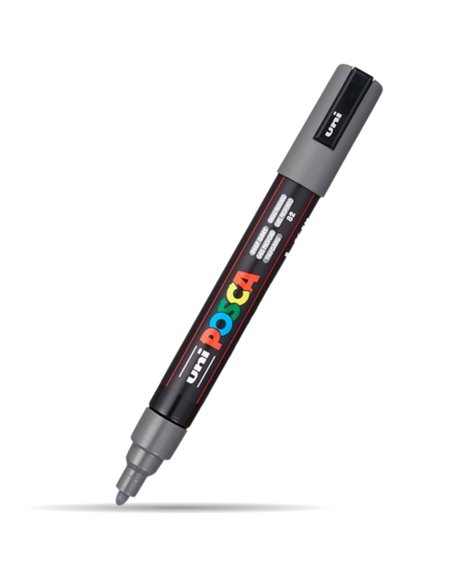 Marker UNI Posca PC-5M, 1.8 - 2.5 mm, Gri inchis