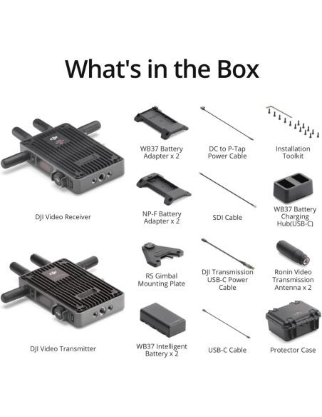 CP.RN.00000318.03,DJI Transmission (Standard Combo), 1080p/60fps, 6km, Transmitator si Receiver, Dual-Link SDI + HDMI, Negru