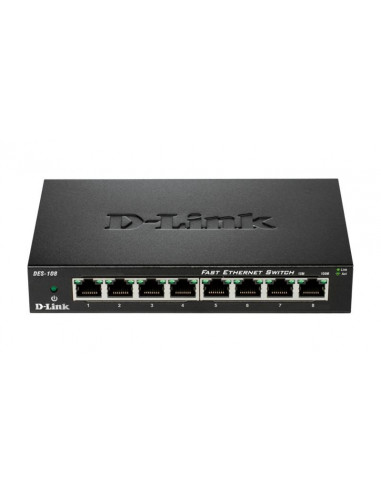 Switch D-Link DES-108, 8 porturi 10/100Mbps, desktop, fara