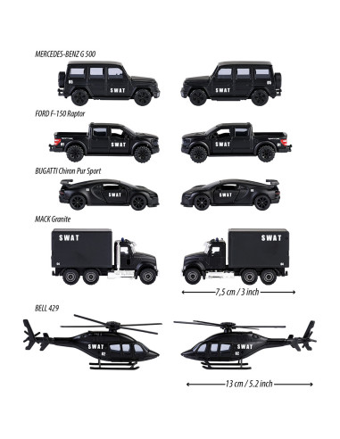 S212053167SME,Set Majorette SWAT cu 5 vehicule