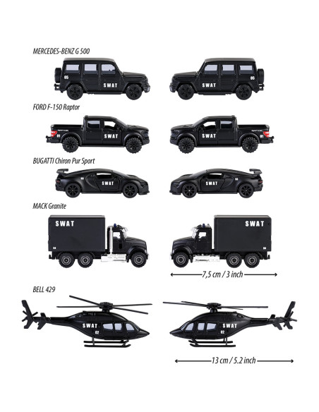 S212053167SME,Set Majorette SWAT cu 5 vehicule