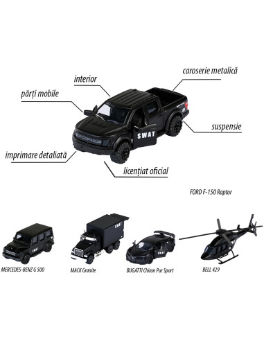 S212053167SME,Set Majorette SWAT cu 5 vehicule