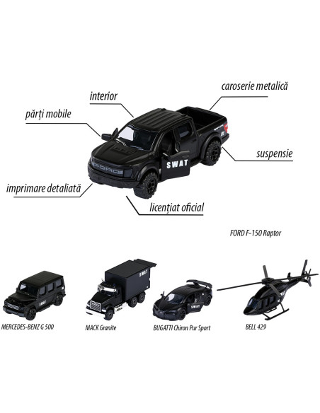 S212053167SME,Set Majorette SWAT cu 5 vehicule