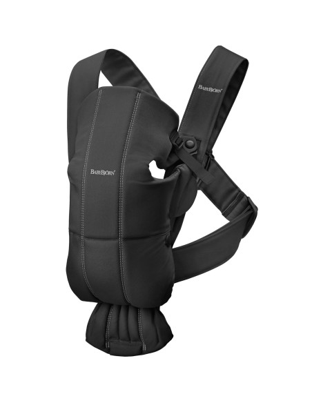 BS-021156E1,BabyBjorn - Marsupiu anatomic Mini, cu pozitii multiple de purtare, Black, Tesatura-Tricot