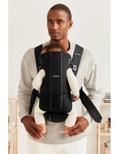 BS-021156E1,BabyBjorn - Marsupiu anatomic Mini, cu pozitii multiple de purtare, Black, Tesatura-Tricot