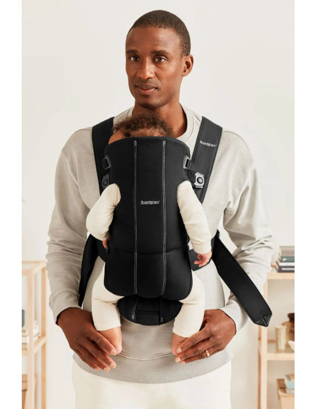 BS-021156E1,BabyBjorn - Marsupiu anatomic Mini, cu pozitii multiple de purtare, Black, Tesatura-Tricot