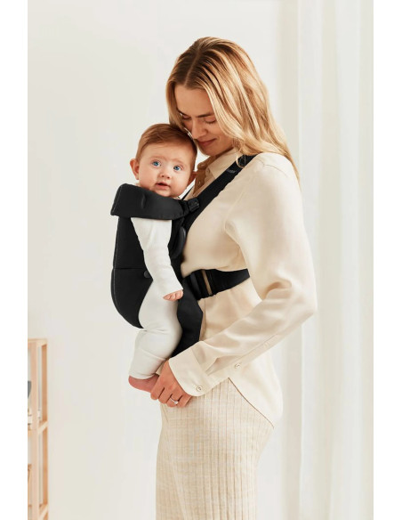 BS-021156E1,BabyBjorn - Marsupiu anatomic Mini, cu pozitii multiple de purtare, Black, Tesatura-Tricot
