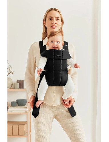 BS-021156E1,BabyBjorn - Marsupiu anatomic Mini, cu pozitii multiple de purtare, Black, Tesatura-Tricot