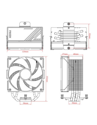 FROZN-A410-ARGB-WHITE,Cooler procesor ID-Cooling FROZN A410 alb iluminare aRGB