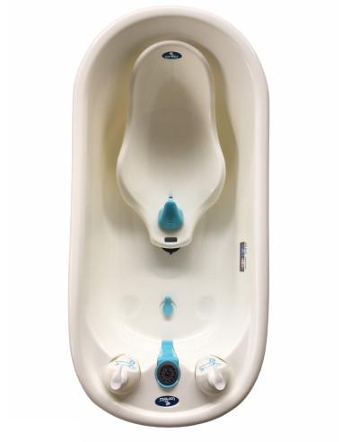 10130790001,Set cadita 88 cm cu termometru, reductor si accesorii, White Blue