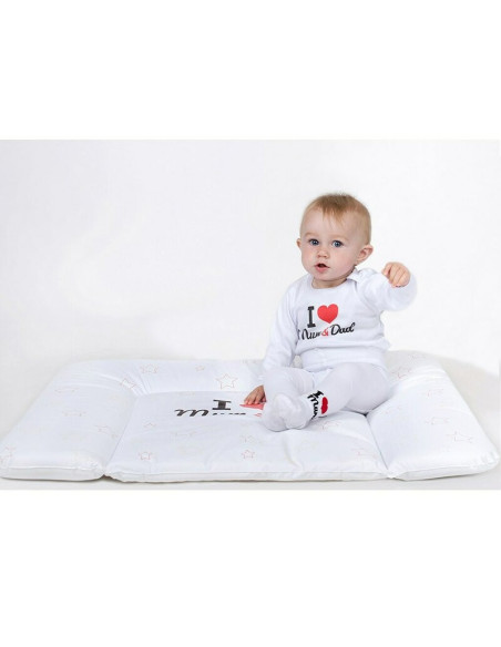 BN-28783,Saltea de infasat, New Baby, 50x70, Atasabila la patut, Fara substante nocive, 0 luni+, I love mum and dad