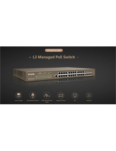 Switch Tenda TEG5328P-24-410W, 24 Port, 10/100/1000