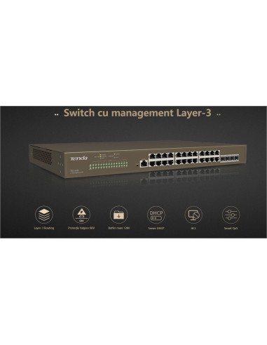 Switch Tenda TEG5328F, 24 port, 10/100/1000 Mbps,TEG5328F