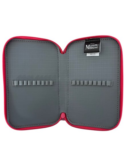 Penar neechipat cu 3 fermoare MNPE2203-1, Motiv Minnie Mouse, Rosu