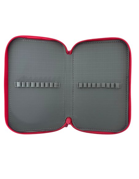 Penar neechipat cu 3 fermoare MNPE2203-1, Motiv Minnie Mouse, Rosu