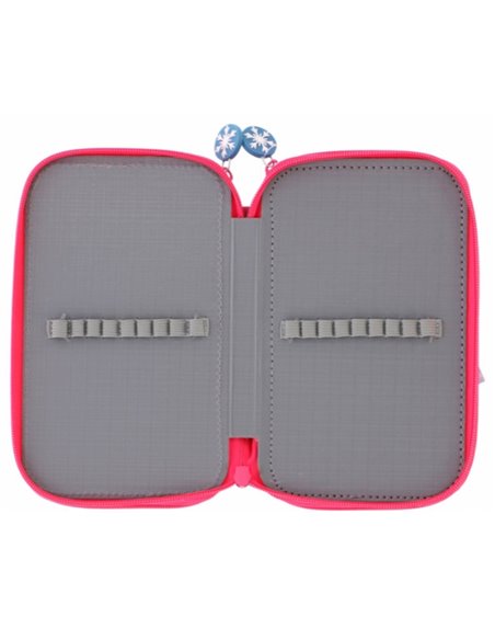Penar neechipat Pigna cu 3 fermoare, Motiv Frozen, Albastru/roz