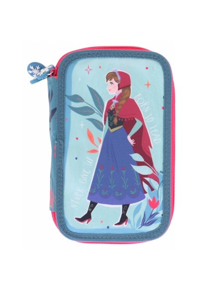 Penar neechipat Pigna cu 3 fermoare, Motiv Frozen, Albastru/roz
