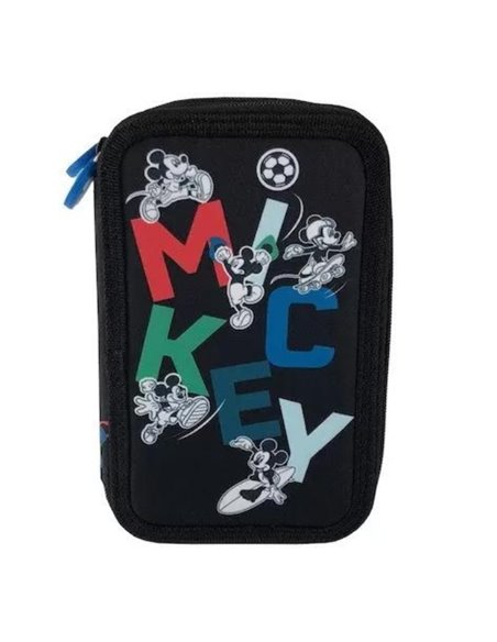Penar neechipat Pigna cu 3 fermoare, Motiv Mickey, Negru 