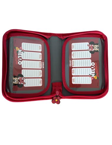Penar neechipat Pigna 1 fermoar 2 extensii, Motiv Minnie mouse, Rosu 