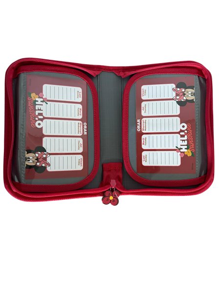 Penar neechipat Pigna 1 fermoar 2 extensii, Motiv Minnie mouse, Rosu 