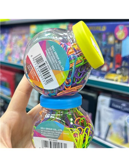 Agrafe metalice colorate Deli  DLE0053, 29mm, 200buc/borcan