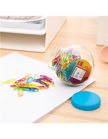 Agrafe metalice colorate Deli  DLE0053, 29mm, 200buc/borcan