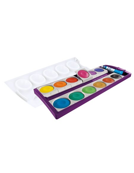 Acuarele Pelikan K12, 12 culori/set + alb de zinc, Mov Acuarele Pelikan K12, 12 culori/set + alb de zinc, Mov