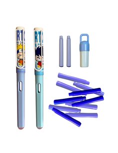 Set stilouri cu cerneala termosensibila + Rezerve, Albastru