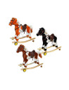RB-04+R,Calut balansoar, lemn + plus, cu rotile, 74 cm
