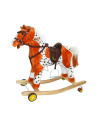RB-04+R,Calut balansoar, lemn + plus, cu rotile, 74 cm