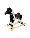 RB-04+R,Calut balansoar, lemn + plus, cu rotile, 74 cm