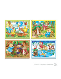 ORWPR004,Cutie puzzle x 4 Peter Rabbit 2